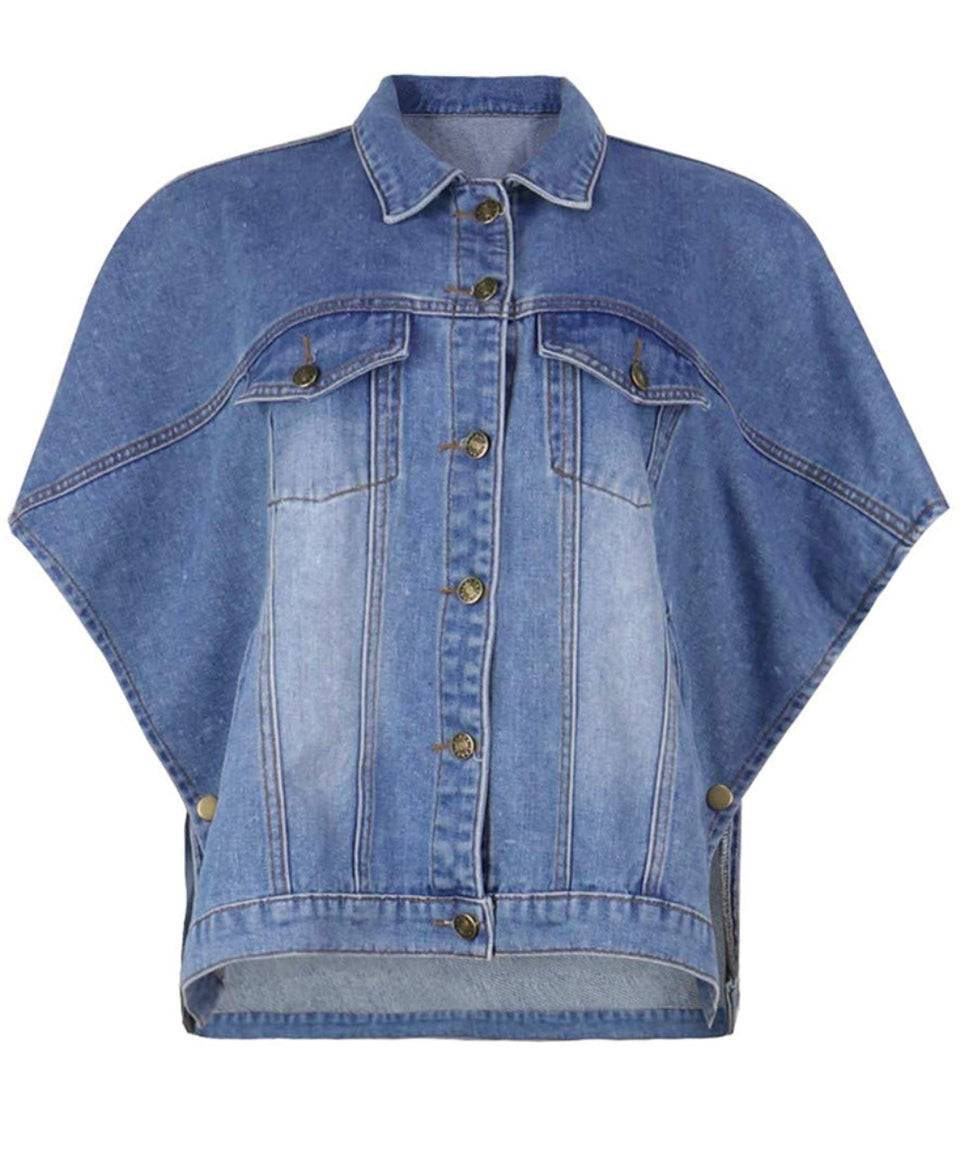 Denim Cape Jacket